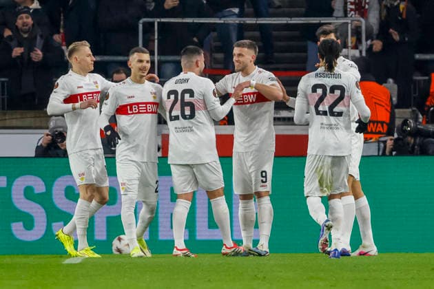 Torjubel VfB Stuttgart beim 2:0 durch Ermedin Demirovic (VfB Stuttgart, 09) , Deutschland, Fussball, UEFA Europa League, 8. Spieltag, 2025 2026, VfB Stuttgart vs. Young Boys Bern, 29.01.2026, Stuttgart MHP Arena Deutschland Copyright: xGrantxHubbsx