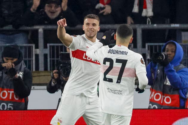 Torjubel VfB Stuttgart beim 2:0 durch Ermedin Demirovic (VfB Stuttgart, 09) , Deutschland, Fussball, UEFA Europa League, 8. Spieltag, 2025 2026, VfB Stuttgart vs. Young Boys Bern, 29.01.2026, Stuttgart MHP Arena Deutschland Copyright: xGrantxHubbsx