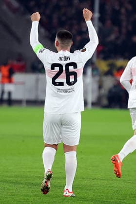 29.01.2026, xrekx, Fussball UEFA Europa League, VfB Stuttgart - Young Boys Bern v.l. Torjubel nach dem Tor zum celebrating the goal celebrate 1:0 durch Deniz Undav (VfB Stuttgart) (DFL DFB REGULATIONS PROHIBIT ANY USE OF PHOTOGRAPHS as IMAGE SEQUENCES and or QUASI-VIDEO) Stuttgart