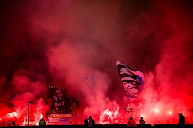KRC Genk v Malmo - UEFA Europa League GENK, BELGIUM - JANUARY 29 : Fans of KRC Genk with pyro ahead of the UEFA Europa League 2025 26 League Phase MD8 match between KRC Genk and Malmo on January 29, 2026 in Genk, Belgium, 29 01 2026  Copyright: xTomasxSiskx