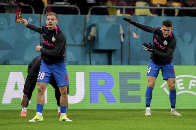 FCSB v Fenerbahce - UEFA Europa League BUCHAREST, ROMANIA - JANUARY 29: Players of FCSB warm up ahead of the UEFA Europa League Week 8 football match between FCSB and Fenerbahce in Bucharest, Romania on January 29, 2026. Arife Karakum Anadolu Bucharest Romania. Editorial use only. Please get in touch for any other usage.  Copyright: x2026xAnadoluxArifexKarakumx