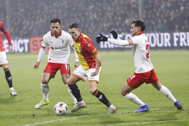DEVENTER , 29-01-2026 , Stadium De Adelaarshorst , season 2025 2026 , UEFA Europa League League phase . match between Go Ahead Eagles and SC Braga, Picture shows GA Eagles player Mathis Suray Go Ahead Eagles - Braga  x201171204x Copyright: