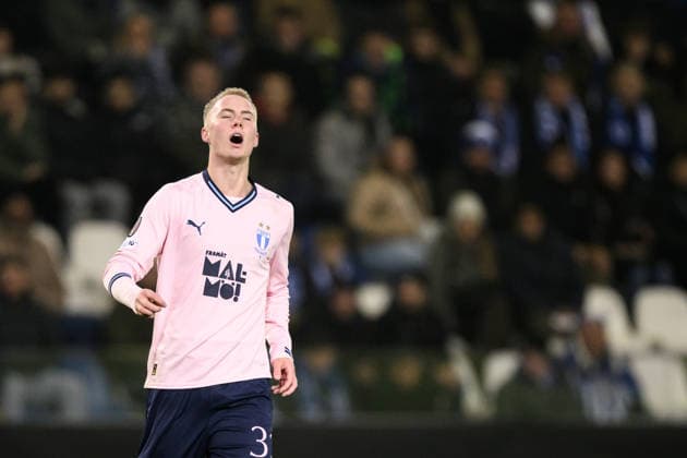 260129 Daniel Gudjohnsen of Malmö FF during the UEFA Europa League football match between KRC Genk and Malmö FF on January 29, 2026 in Genk. Photo: Simon Hastegard BILDBYRAN kod SH SH0684 fotboll football soccer fotball uefa europa league europa league krc genk malmö ff bbeng Copyright: SIMONxHASTEGARD BB260129SH038