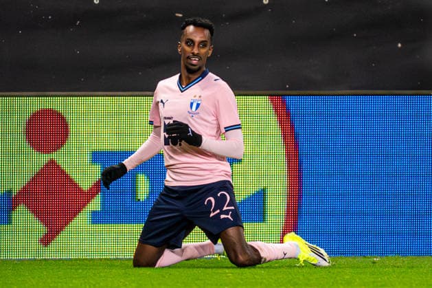 2026-01-29 KRC Genk v Malmo FF - UEFA Europa League 2025 26 League Phase MD8 GENK, BELGIUM - JANUARY 29: Taha Ali of Malmo FF celebrates the first goal during the UEFA Europa League 2025 26 League Phase MD8 match between KRC Genk and Malmo FF at Cegeka Arena on January 29, 2026 in Genk, Belgium. (Photo by Gabriel Calvino Alonso BSR Agency) Genk Belgium Content not available for redistribution in The Netherlands directly or indirectly through any third parties. Copyright: xBSRxAgencyx