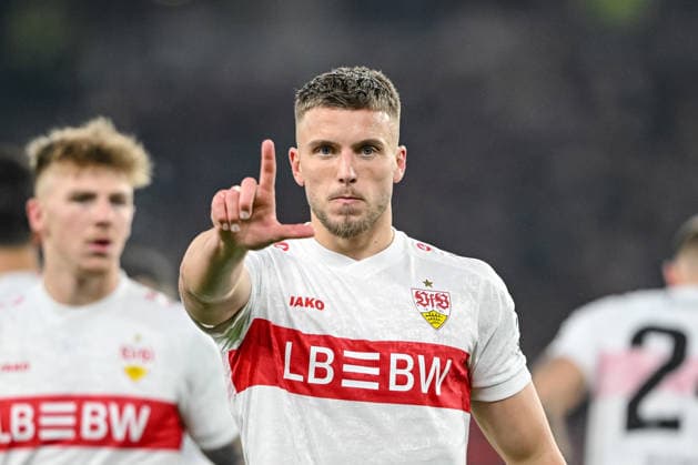 Ermedin DemiroviÄ‡ (VfB Stuttgart) celebrates after scoring his team s second goal during the UEFA Europa League 2025 26 League Phase MD8 match between VfB Stuttgart and BSC Young Boys at Stuttgart Arena on January 29, 2026 in Stuttgart, Germany. (Photo by Harry Langer DeFodi Images) -