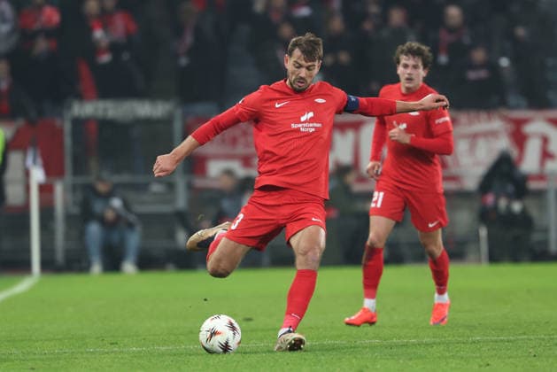 SOCCER - UEFA EL, Sturm vs Brann GRAZ,AUSTRIA,29.JAN.26 - SOCCER - UEFA Europa League, SK Sturm Graz vs SK Brann Bergen. Image shows Frederik Pallesen Knudsen (Brann).  GEPAxpictures xChrisxBauer