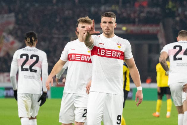 Tor zum 2:0 durch Ermedin Demirovic (VfB Stuttgart, 09), Jubel, Torjubel. GER, VfB Stuttgart vs. BSC Young Boys Bern, Fussball, UEFA Europa League, Herren, 8. Spieltag, Spielzeit 2025 2026, 29.01.2026, GER, VfB Stuttgart vs. BSC Young Boys Bern, Fussball, UEFA Europa League, Herren, 8. Spieltag, Spielzeit 2025 2026, 29.01.2026 Stuttgart Copyright: xEibner-Pressefoto WolfgangxFrankx EP_WFK