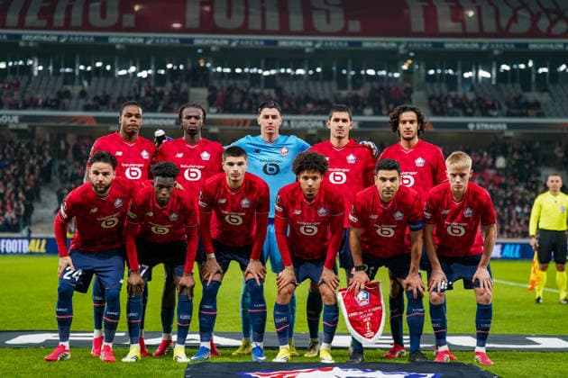 Fussball UEFA Europa League 2025 26, 8. Spieltag - OSC Lille vs SC Freiburg - Stade Pierre Mauroy (Lille, Frankreich): Teamfoto Lille Copyright: xJOERANxSTEINSIEKx