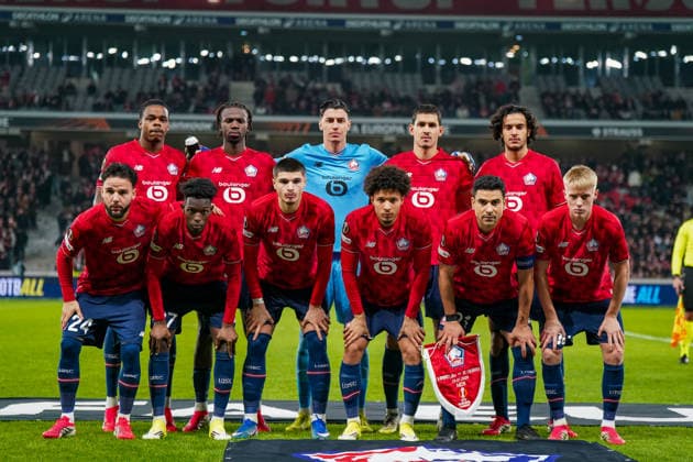 Fussball UEFA Europa League 2025 26, 8. Spieltag - OSC Lille vs SC Freiburg - Stade Pierre Mauroy (Lille, Frankreich): Teamfoto Lille Copyright: xJOERANxSTEINSIEKx