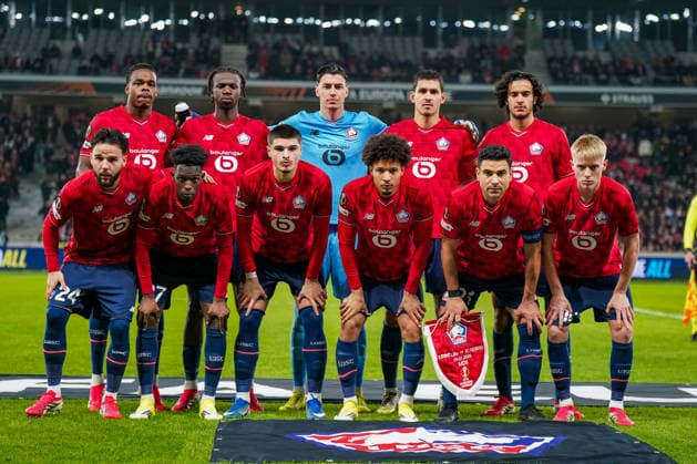 Fussball UEFA Europa League 2025 26, 8. Spieltag - OSC Lille vs SC Freiburg - Stade Pierre Mauroy (Lille, Frankreich): Teamfoto Lille Copyright: xJOERANxSTEINSIEKx