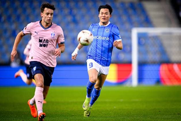 KRC Genk v Malmo - UEFA Europa League GENK, BELGIUM - JANUARY 29 : Oh Hyeon-Gyu forward of KRC Genk during the UEFA Europa League 2025 26 League Phase MD8 match between KRC Genk and Malmo on January 29, 2026 in Genk, Belgium, 29 01 2026  Copyright: xTomasxSiskx