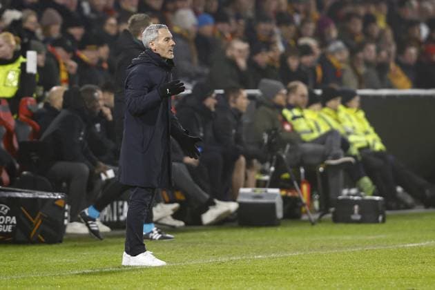 DEVENTER , 29-01-2026 , Stadium De Adelaarshorst , season 2025 2026 , UEFA Europa League League phase . match between Go Ahead Eagles and SC Braga, Picture shows SC Braga trainer coach Juan Carlos Vicens Go Ahead Eagles - Braga  x201171538x Copyright: