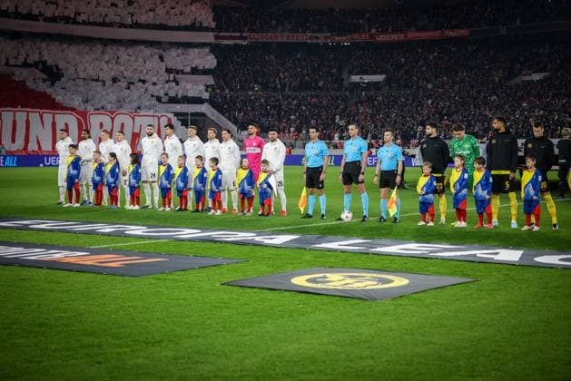 Die Stuttgarter Mannschaft, VfB Stuttgart vs. BSC Young Boys Bern, Fussball, Maenner, UEFA Europa League, Saison 2025 2026, 8. Spieltag, 29.01.2026 DFB regulations prohibit any use of photographs as image sequences and or quasi-video Stuttgart Baden-Wuerttemberg Deutschland