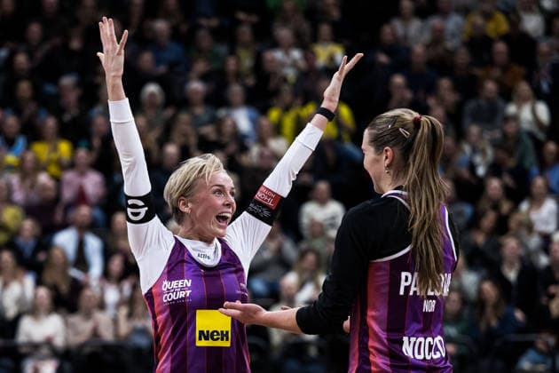 260129 Norges Sunniva Helland-Hansen och Nina Pavlova jublar efter Stockholm Beach 2026 den 29 januari 2026 i Stockholm. Copyright: EMMAxWALLSKOG BB260129EW049