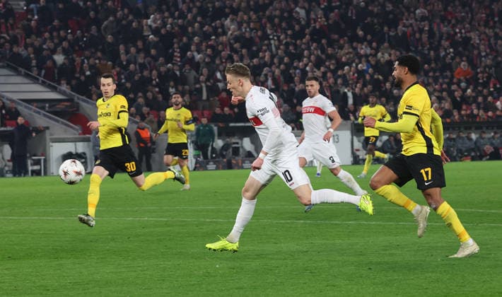Stuttgart, Fußball Europa League , VfB Stuttgart vs. BSC Young Boys Bern , Chris Führich ( VfB )