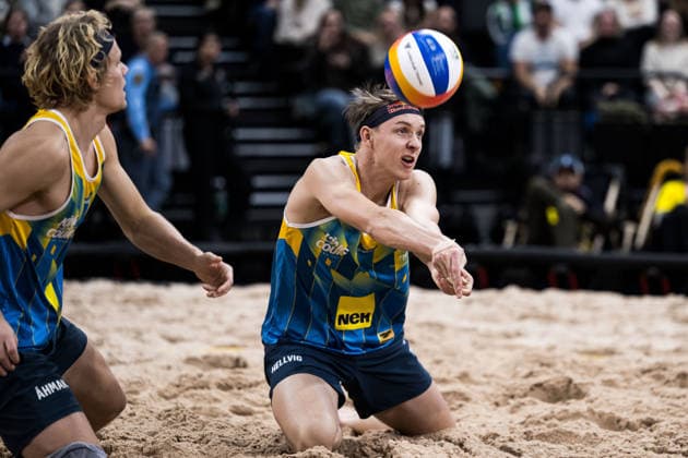 260129 Sveriges David Ahman och Jonatan Hellvig under Stockholm Beach 2026 den 29 januari 2026 i Stockholm. Copyright: EMMAxWALLSKOG BB260129EW064