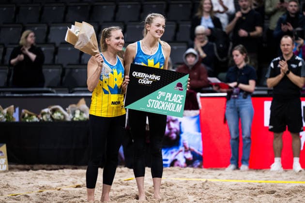 260129 Sveriges Tina Thurin och Isabelle Reffel jublar efter Stockholm Beach 2026 den 29 januari 2026 i Stockholm. Copyright: EMMAxWALLSKOG BB260129EW069