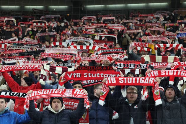 29.01.2026, xrekx, Fussball UEFA Europa League, VfB Stuttgart - Young Boys Bern v.l. VfB Stuttgart Fans ,Stimmung, Schals, Trikot, Fahne, Banner, Ultras, Zuschauer, Besucher, Choreo, Choreografie, atmosphere, spectators, Visitors (DFL DFB REGULATIONS PROHIBIT ANY USE OF PHOTOGRAPHS as IMAGE SEQUENCES and or QUASI-VIDEO) Stuttgart