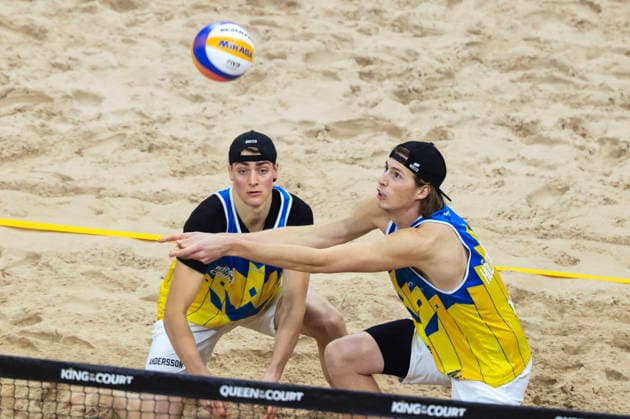 STOCKHOLM, SWEDEN 20260129 Sweden s Jacob Hölting Nilsson during the Beach volleyball, Beachvolleyball competition Stockholm Beach 2026, an official competition in the international Queen & King of the Court series, at Avicii Arena in Stockholm. STOCKHOLM SWEDEN x60160x