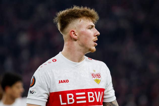 Finn Jeltsch (VfB Stuttgart, 29) , Deutschland, Fussball, UEFA Europa League, 8. Spieltag, 2025 2026, VfB Stuttgart vs. Young Boys Bern, 29.01.2026, Stuttgart MHP Arena Deutschland Copyright: xGrantxHubbsx