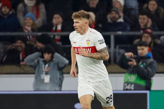 Finn Jeltsch (VfB Stuttgart, 29) , Deutschland, Fussball, UEFA Europa League, 8. Spieltag, 2025 2026, VfB Stuttgart vs. Young Boys Bern, 29.01.2026, Stuttgart MHP Arena Deutschland Copyright: xGrantxHubbsx