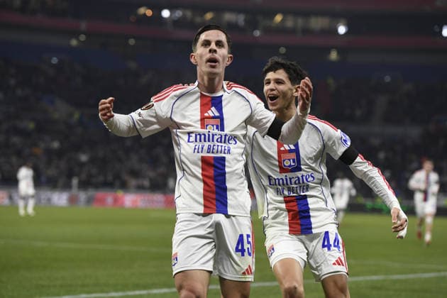 Football : Olympique Lyonnais v PAOK FC - UEFA Europa League 29 01 2026 Remi Himbert of Lyon scoring goal during the UEFA Europa league match between Olympique Lyonnais and PAOK FC at Groupama Stadium Decines Charpieu Lyon France on January 29 2026 LYONFrance  Copyright: xMouradxALLILIx