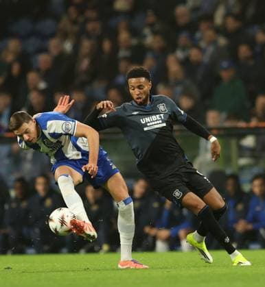 Youssef Chermiti of Rangers battles for the ball with during UEFA Europa League league phase match at Estadio do Dragao, Porto. Porto v Rangers - UEFA Europa League - Estadio do Dragao, Portugal - 29 Jan 2026Porto Estadio do Dragao Portugal EDITORIAL USE ONLY  Copyright: xRangersxFC Shutterstockx 16488595an