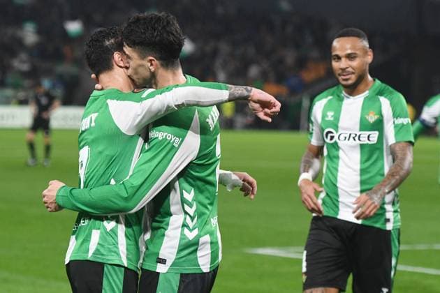 Fußball, EuroLeague, Real Betis Sevilla - Feyenoord Rotterdam #5 SEVILLA, 29-01-2026, Stadium La Cartuja, UEFA Football season 2025 2026, Europa League match between Betis Sevilla and Feyenoord. Pictures shows Betis player Antony celebration of the 2-0 Betis Sevilla - Feyenoord  x201172313x Copyright:
