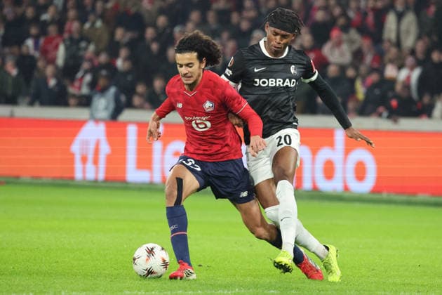 FOOTBALL : LOSC Lille vs Freiburg - UEFA Europa League - 29 01 2026 Ayyoub BOUADDI (LOSC Lille) lors du match LOSC Lille vs Freiburg, UEFA Europa League phase de ligue, Decathlon Arena stade Pierre Mauroy, le 29 janvier 2026 - photo Laurent Sanson PsnewZ  Copyright: xLaurentxSANSONx xPsnewZx