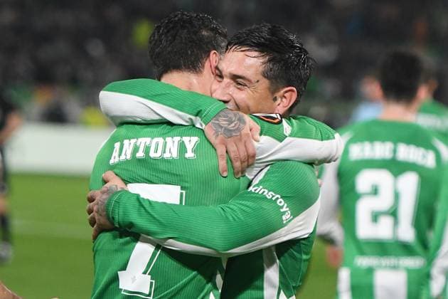 Fußball, EuroLeague, Real Betis Sevilla - Feyenoord Rotterdam #5 SEVILLA, 29-01-2026, Stadium La Cartuja, UEFA Football season 2025 2026, Europa League match between Betis Sevilla and Feyenoord. Pictures shows Betis player Antony celebration of the 2-0 Betis Sevilla - Feyenoord  x201172328x Copyright: