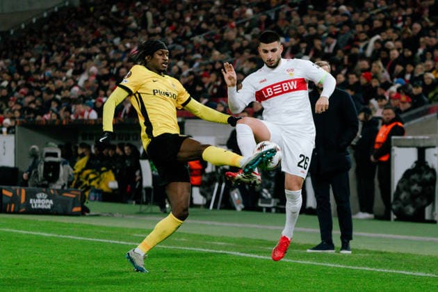 Zweikampf zwischen Joel Monteiro (Young Boys Bern, 77) und Deniz Undav (VfB Stuttgart, 26), GER, VfB Stuttgart vs. Young Boys Bern, Fussball, Europa League, Spieltag 8, Spielzeit 2025 2026, 29.01.2026, GER, VfB Stuttgart vs. Young Boys Bern, Fussball, Europa League, Spieltag 8, Spielzeit 2025 2026, 29.01.2026, Stuttgart Copyright: xEibner-Pressefoto EdwardxCheungx EP_ECG