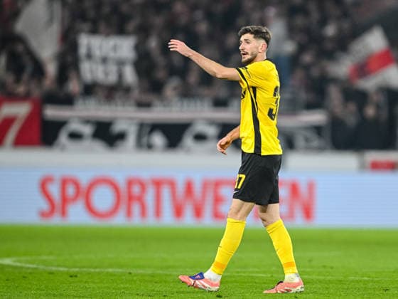 Armin Gigovic (BSC Young Boys) celebrates after scoring his team s first goal during the UEFA Europa League 2025 26 League Phase MD8 match between VfB Stuttgart and BSC Young Boys at Stuttgart Arena on January 29, 2026 in Stuttgart, Germany. (Photo by Harry Langer DeFodi Images) -