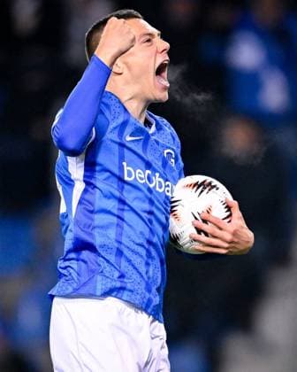 KRC Genk v Malmo - UEFA Europa League GENK, BELGIUM - JANUARY 29 : Heymans Daan midfielder of KRC Genk celebrates after scoring a goal to make it 1-1 during the UEFA Europa League 2025 26 League Phase MD8 match between KRC Genk and Malmo on January 29, 2026 in Genk, Belgium, 29 01 2026  Copyright: xTomasxSiskx