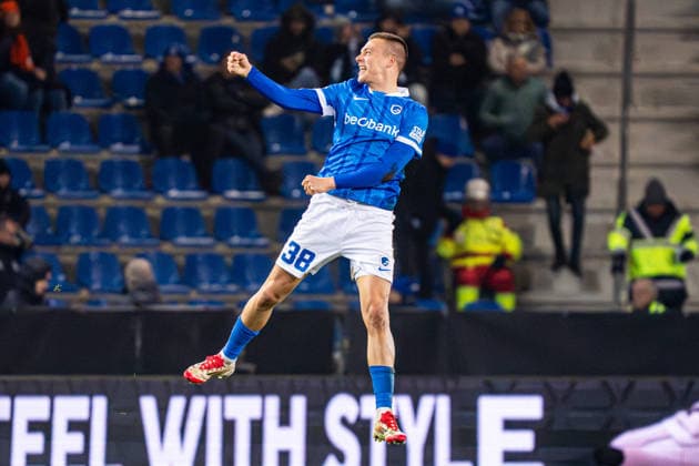 2026-01-29 KRC Genk v Malmo FF - UEFA Europa League 2025 26 League Phase MD8 GENK, BELGIUM - JANUARY 29: Daan Heymans of KRC Genk celebrates the equalizing first goal during the UEFA Europa League 2025 26 League Phase MD8 match between KRC Genk and Malmo FF at Cegeka Arena on January 29, 2026 in Genk, Belgium. (Photo by Gabriel Calvino Alonso BSR Agency) Genk Belgium Content not available for redistribution in The Netherlands directly or indirectly through any third parties. Copyright: xBSRxAgencyx