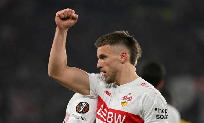 TOR zum 2:0 Ermedin Demirovic VfB Stuttgart (09) Torjubel VfB Stuttgart vs Young Boys Bern YB EUROPA LEAGUE EL 29.01.2026 DFL REGULATIONS PROHIBIT ANY USE OF PHOTOGRAPHS AS IMAGE SEQUENCES AND OR QUASI-VIDEO VfB Stuttgart vs Young Boys Bern YB