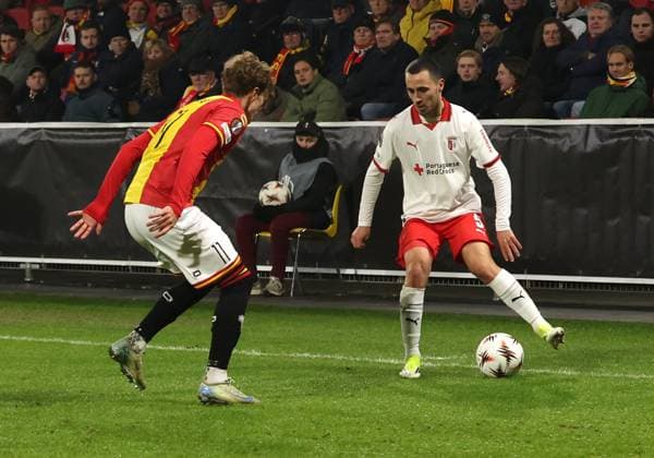 Leonardo Lelo of Braga during the match Go Ahead Eagles vs Braga at the De Adelaarshorst for the UEFA Europa League season 2025-2026 in DEVENTER, Netherlands on 29 january 2026 (Photo by Peter Lous EYE4IMAGES) -
