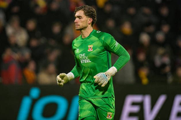 2026-01-29 - Europa League match DEVENTER, NETHERLANDS - JANUARY 29: Jari De Busser keeper of Go Ahead Eagles looks on during the Europa League match at the De Adelaarshorst on January 29, 2026 in Deventer, Netherlands Deventer De Adelaarshorst Netherlands Content not available for redistribution in The Netherlands directly or indirectly through any third parties. Copyright: xDennisxBresserx