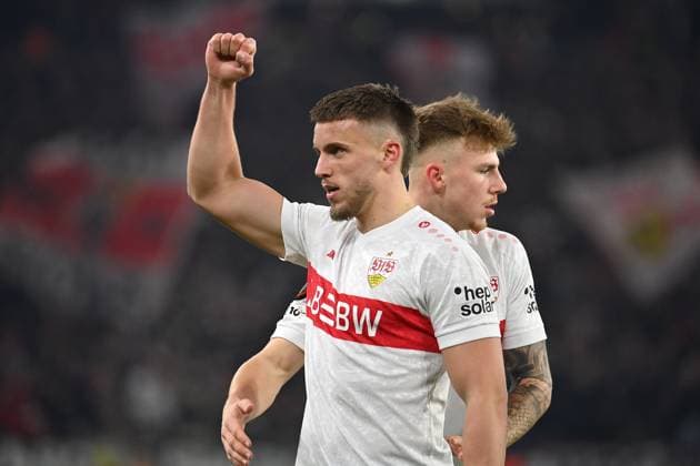 Torjubel Ermedin DEMIROVIC (VFB Stuttgart), Jubel,Freude,Begeisterung,Aktion, hi:Finn JELTSCH (VFB Stuttgart). Fussball UEFA Europa League VfB Stuttgart -BSC Young Boys am 29.01.2026 MHP ARENA.