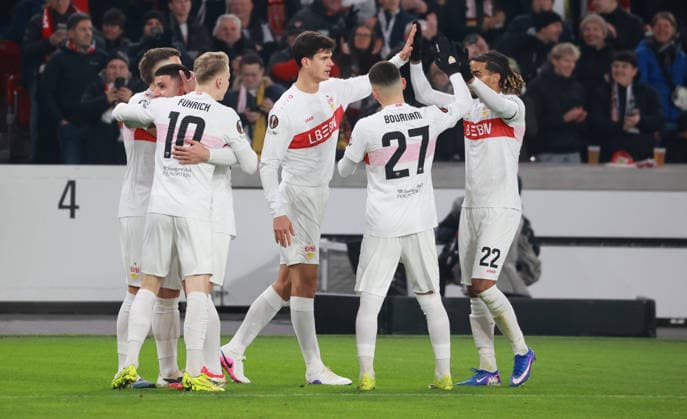 29.01.26 VfB Stuttgart - Young Boys Bern Deutschland, Stuttgart, 29.01.2026, Fussball, UEFA Europa League, Saison 2025 2026, VfB Stuttgart - Young Boys Bern:VFB Jubel nach 1:0 Tor Deniz Undav li. .