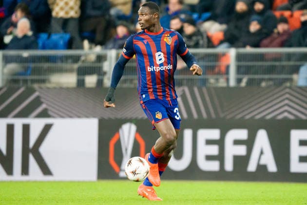 29 01 2026, Basel, St. Jakob-Park, Europa League: FC Basel - Viktoria Plzen, 32 Jonas Adjetey (Basel) Basel St. Jakob-Park Basel Switzerland Copyright: xJustPictures.ch PascalxvonxBürenx jp-en-PaVoB-Pavo_Fotografie-01297