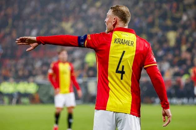 Joris Kramer of Go Ahead Eagles gestures Go Ahead Eagles v SC Braga, UEFA Europa League 2025 26 League Phase MD8, Go Ahead Eagles v SC Braga, Stadion De Adelaarshorst, January 29, 2026, Deventer, Netherlands.