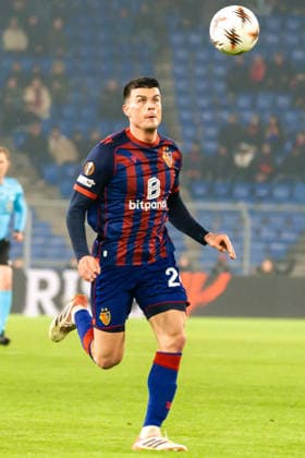 29 01 2026, Basel, St. Jakob-Park, Europa League: FC Basel - Viktoria Plzen, 24 Flavius Daniliuc (Basel) Basel St. Jakob-Park Basel Switzerland Copyright: xJustPictures.ch PascalxvonxBürenx jp-en-PaVoB-Pavo_Fotografie-01186