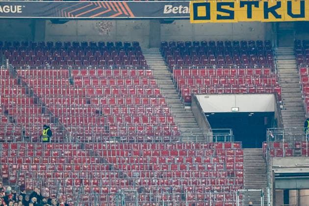 Fanblock BSC Young Boys, leer , Deutschland, Fussball, UEFA Europa League, 8. Spieltag, 2025 2026, VfB Stuttgart vs. Young Boys Bern, 29.01.2026, Stuttgart MHP Arena Deutschland Copyright: xGrantxHubbsx