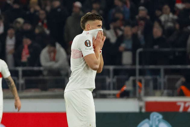 Ermedin Demirovic (VfB Stuttgart, 09) nach dem 2:2 , Deutschland, Fussball, UEFA Europa League, 8. Spieltag, 2025 2026, VfB Stuttgart vs. Young Boys Bern, 29.01.2026, Stuttgart MHP Arena Deutschland Copyright: xGrantxHubbsx