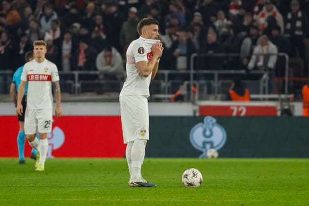 Ermedin Demirovic (VfB Stuttgart, 09) nach dem 2:2 , Deutschland, Fussball, UEFA Europa League, 8. Spieltag, 2025 2026, VfB Stuttgart vs. Young Boys Bern, 29.01.2026, Stuttgart MHP Arena Deutschland Copyright: xGrantxHubbsx