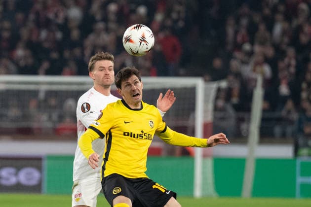 v. li. im Kopfballduell Maximilian Mittelstaedt (VfB Stuttgart, 07), Christian Fassnacht (BSC Young Boys Bern, 16) GER, VfB Stuttgart vs. BSC Young Boys Bern, Fussball, UEFA Europa League, Herren, 8. Spieltag, Spielzeit 2025 2026, 29.01.2026, GER, VfB Stuttgart vs. BSC Young Boys Bern, Fussball, UEFA Europa League, Herren, 8. Spieltag, Spielzeit 2025 2026, 29.01.2026 Stuttgart Copyright: xEibner-Pressefoto WolfgangxFrankx EP_WFK