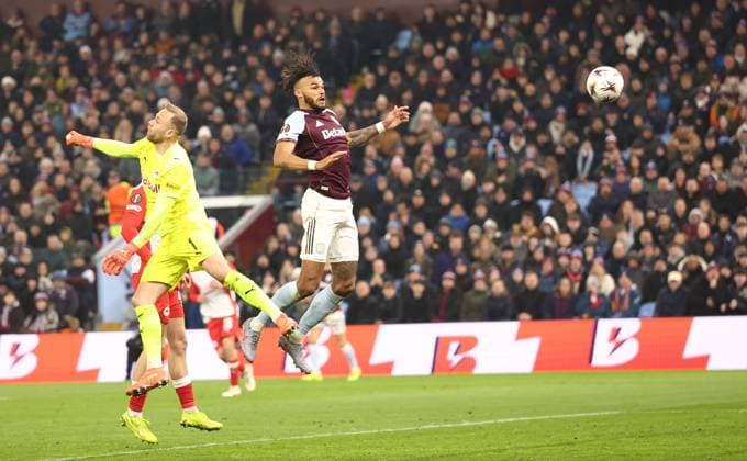 Tyrone Mings of Aston Villa scores a goal 2-2. Aston Villa v Red Bull Salzburg, UEFA Europa League, Group Stage, Football, Villa Park, Birmingham, UK - 29 Jan 2026Birmingham Villa Park United Kingdom EDITORIAL USE ONLY No use with unauthorised audio, video, data, fixture lists, club league logos or live services. Online in-match use limited to 120 images, no video emulation. No use in betting, games or single club league player publications.  Copyright: xRyanxBrowne Shutterstockx 16445867bv