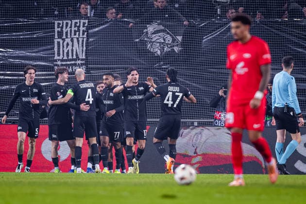 STURM GRAZ - BRANN BERGEN Otar Kiteishvili of Sturm celebrates a VAR disalloed goal during the league phase of UEFA Europa league football match between SK Sturm Graz and SK Brann Bergen. Graz, Austria, January 29, 2026. Photo by Branislav Racko Copyright: xx 080A0650
