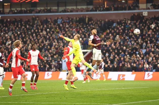 Tyrone Mings of Aston Villa scores a goal 2-2. Aston Villa v Red Bull Salzburg, UEFA Europa League, Group Stage, Football, Villa Park, Birmingham, UK - 29 Jan 2026Birmingham Villa Park United Kingdom EDITORIAL USE ONLY No use with unauthorised audio, video, data, fixture lists, club league logos or live services. Online in-match use limited to 120 images, no video emulation. No use in betting, games or single club league player publications.  Copyright: xRyanxBrowne Shutterstockx 16445867cb