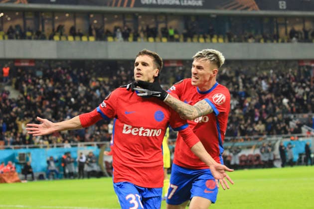 January,28, 2026, UEFA EUROPA LEAGUE, League phase, Matchday 8, FCSB vs Fenerbahce, Bucharest, National Arena Stadium 31 Juri Cisotti celebrates scoring his first goal of the match and his team equiliser